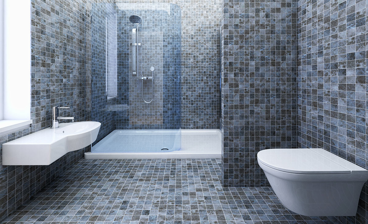 Bagno con rivestimento mosaico