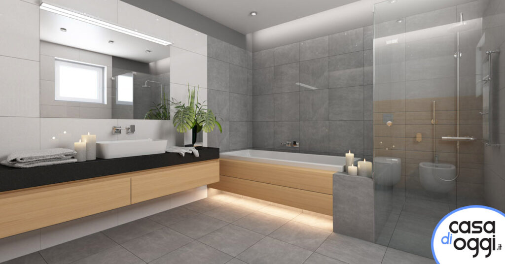 idee bagno grigio moderno, costi e preventivi