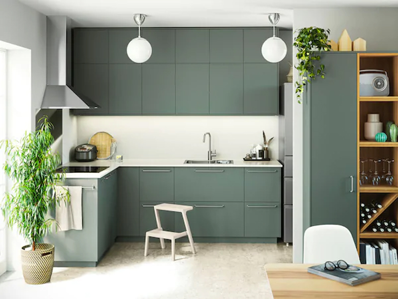 La cucina IKEA BODARP grigio verde​.