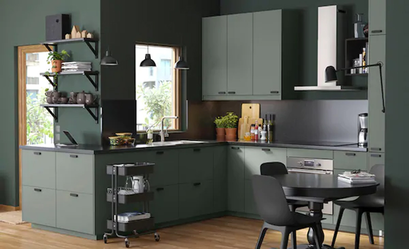 La cucina IKEA BODARP grigio verde​.