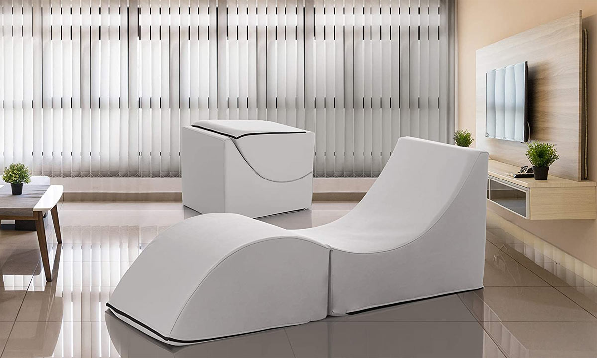 chaise longue ecopelle bianco