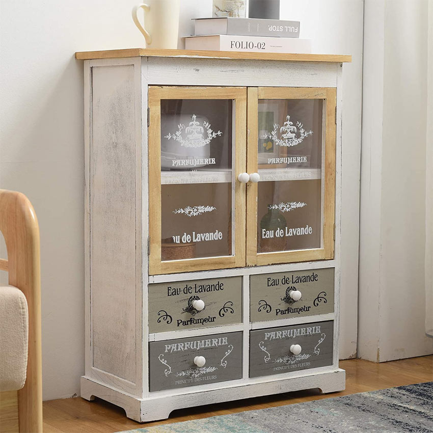 credenza shabby con vetrinetta