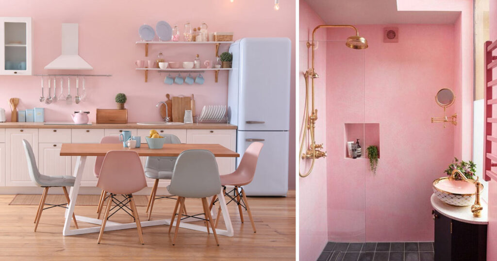 arredamento casa color rosa