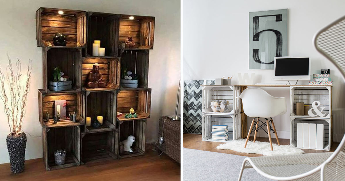 idee per arredare casa con le cassette di legno