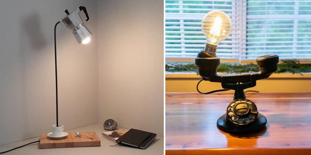 lampada fai da te con riciclo creativo