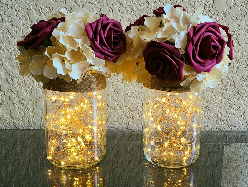 Rustic Mason Jar con Fiori Casa Decor Regali Personalizzati image 0