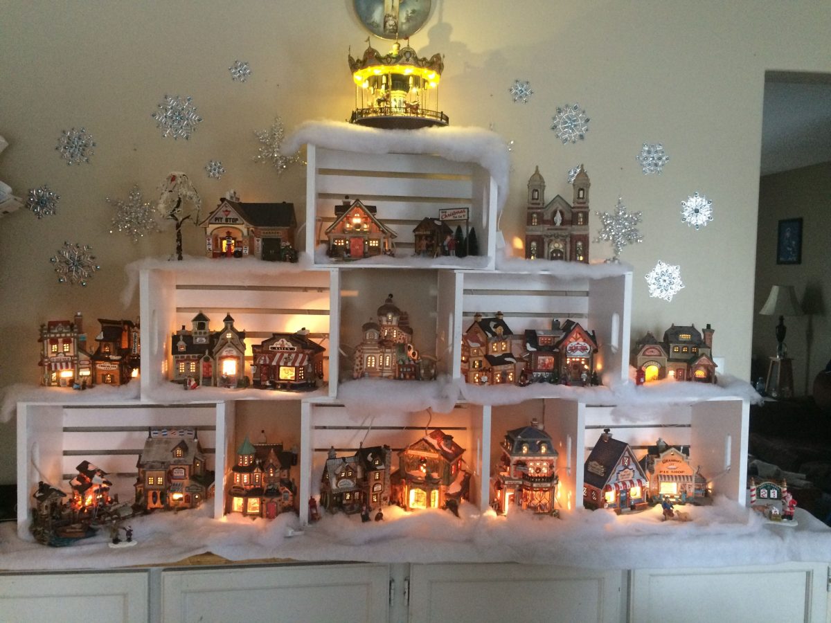 decorazioni natalizie con cassette di legno