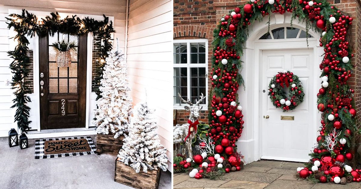 Lasciati ispirare da tante idee diverse per decorare la porta d'ingresso a  Natale 