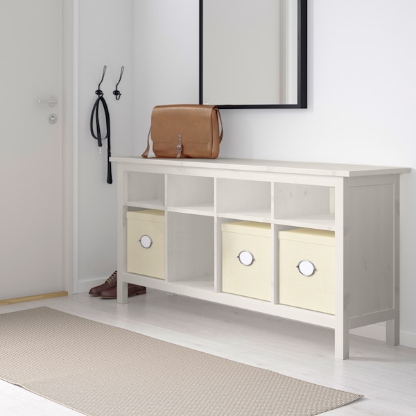 HEMNES Tavolo consolle, mordente bianco, 157x40 cm